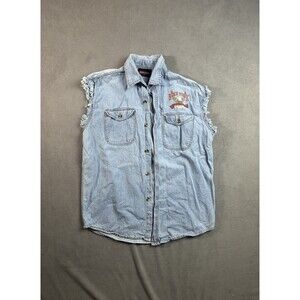 Daytona Beach Bike Week Denim Sleeveless bike Vest Size Large Bikers Edge 2010